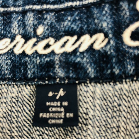 American Eagle Denim Jeans Jacket Flap Pockets - Picture 5 of 11